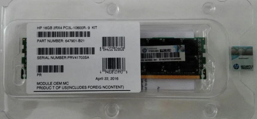 

Оперативная память DDR3 HP 647901-B21, Оперативная память HP 16GB DDR3 PC3-10600 647901-B21