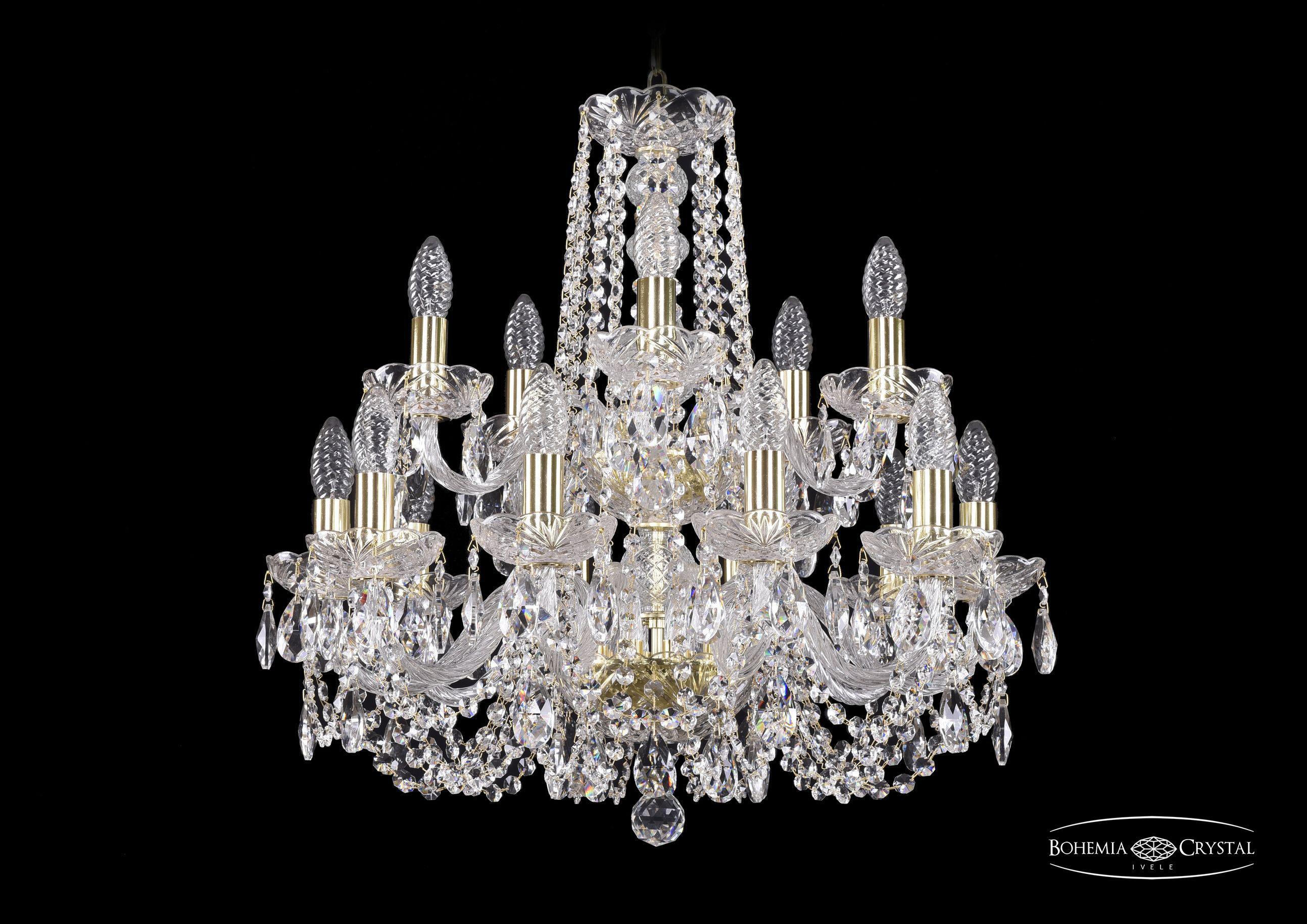 

Подвесная люстра Bohemia Ivele Crystal 1402/10+5/195/2d/G