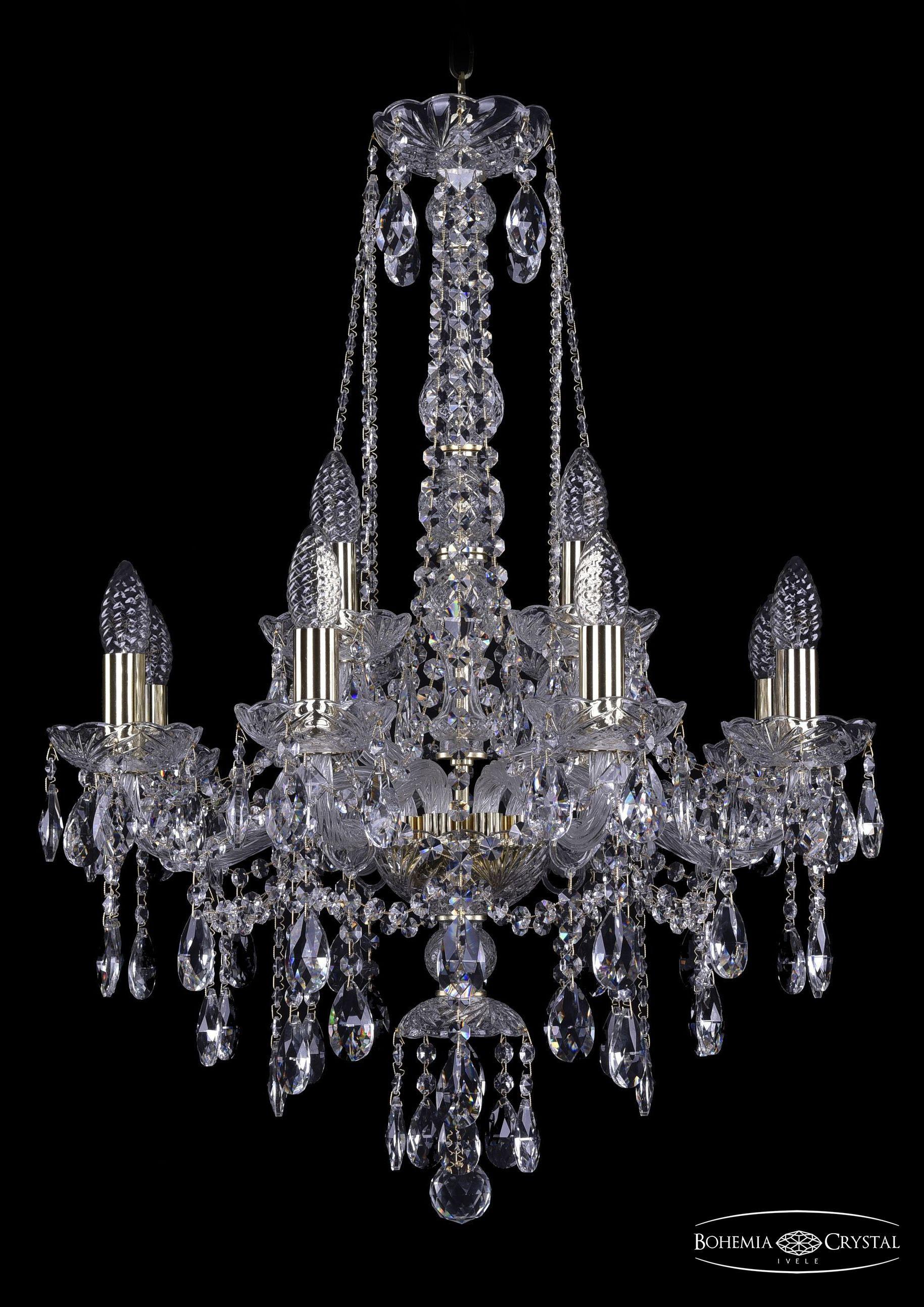 

Подвесная люстра Bohemia Ivele Crystal 1415/8+4/200/h-75/G