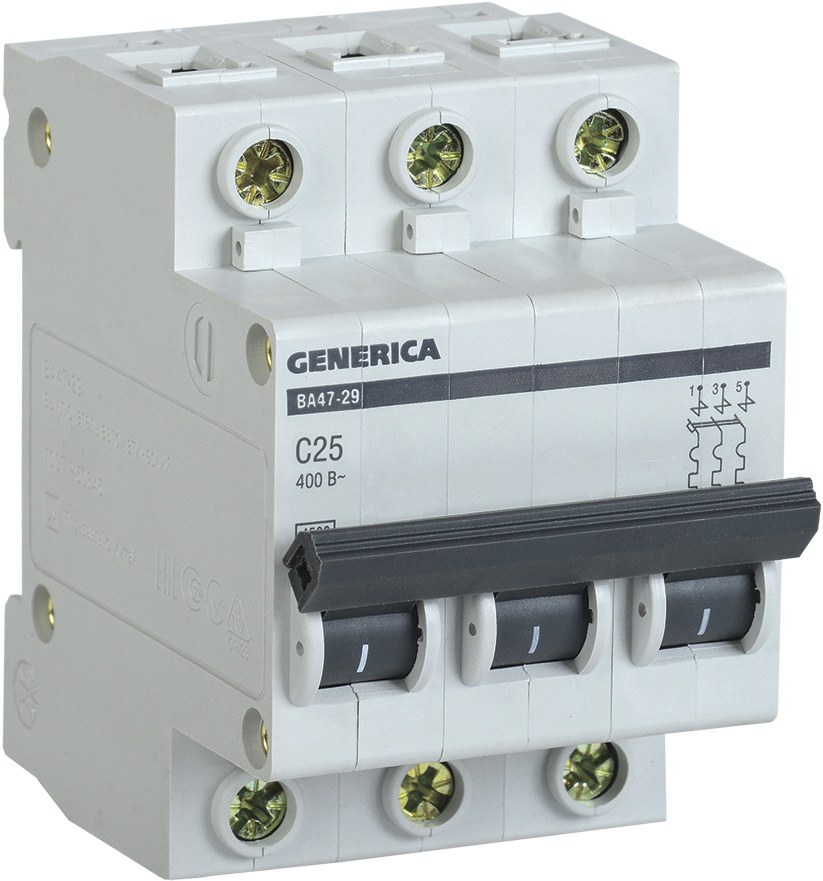 

Автоматический выключатель IEK Generica MVA25-3-025-C