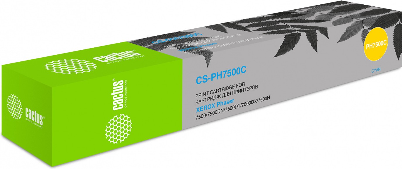 

Картридж для принтера и МФУ CACTUS CS-PH7500C Cyan, Картридж Cactus CS-PH7500C Cyan