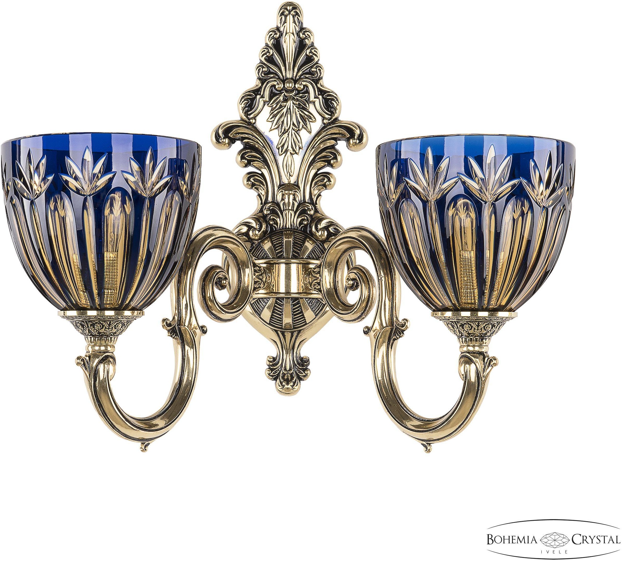 

Бра Bohemia Ivele Crystal 7203B14/2/175 GB P1 U Amber-Blue/H-1I