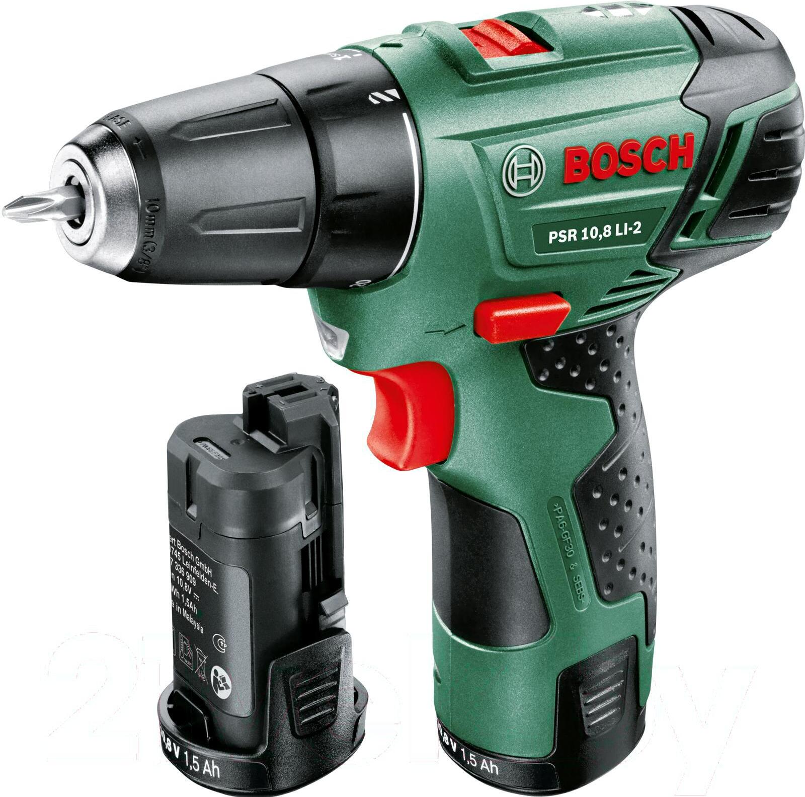 

Электродрель Bosch PSR 10.8 LI-2 (0603972924), Электродрель Bosch PSR 10.8 LI-2 0.603.972.924