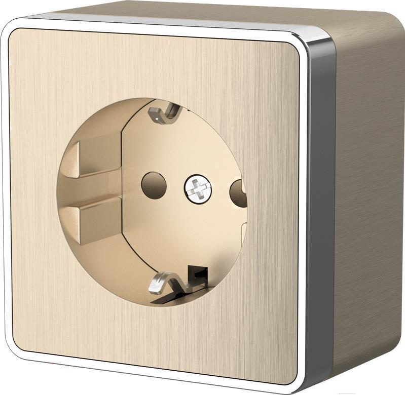 

Розетка Werkel Gallant WL15-02-02 шампань рифленый