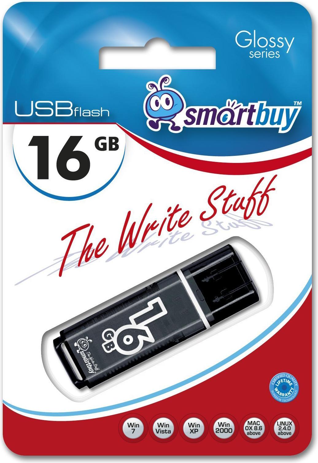 

USB Flash Smart Buy Glossy Black 16GB (SB16GBGS-K), Glossy 16GB