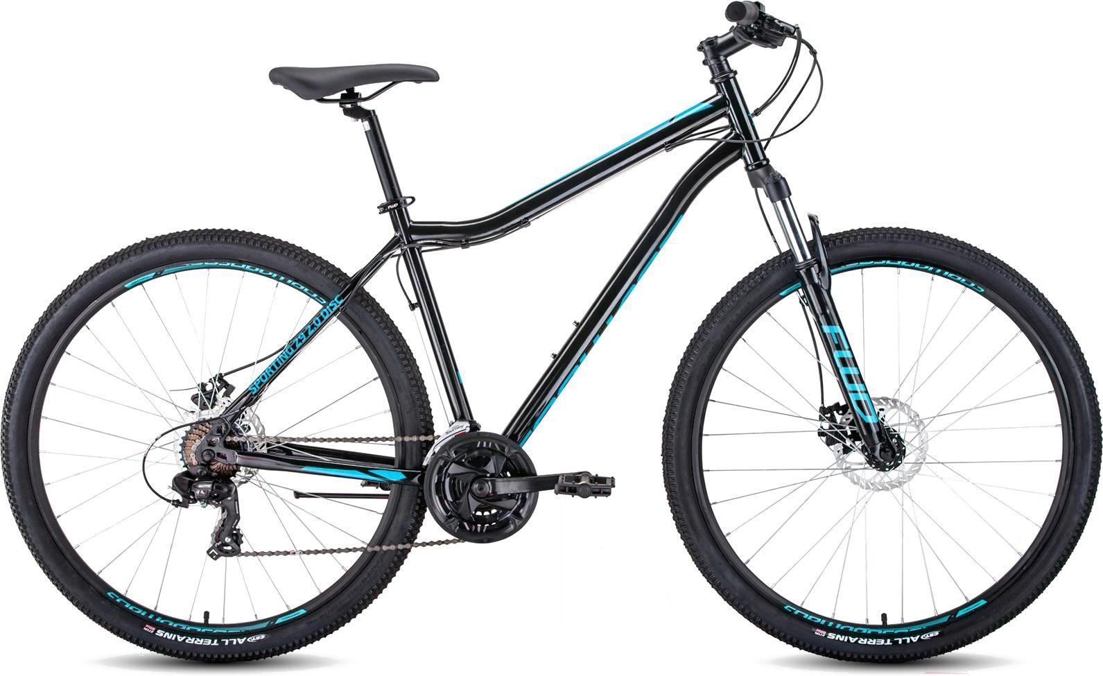 

Велосипед Forward Sporting 29'' 2.2 Disc 2021 рама 21 дюй черный/бирюзовый [RBKW1M19G021], Sporting 29 2.2 Disc 2021 21'