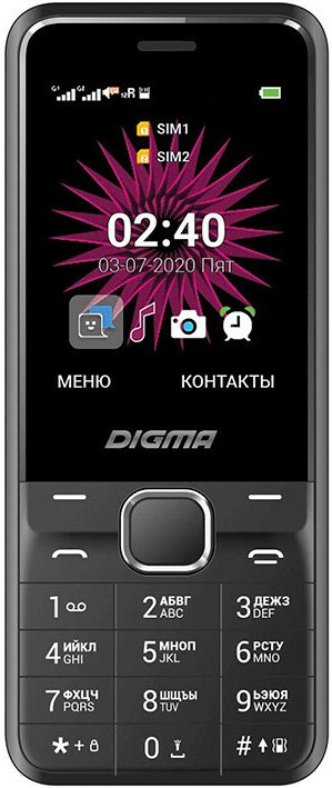 

Мобильный телефон Digma Linx A241 (черный)
