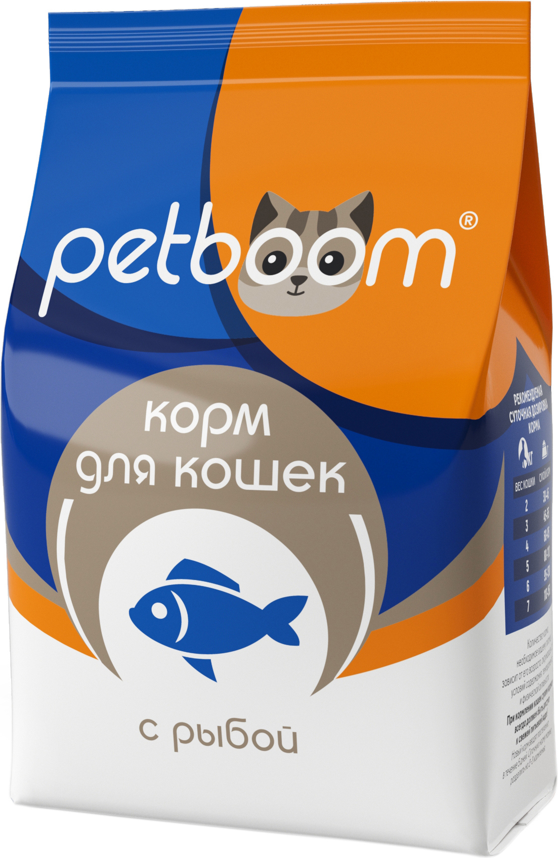 

Корм для кошек Жабинковский комбикормовый завод PetBoom для взрослых кошек с рыбой 10 кг (КСК-2 Б4 ЖБН-148)