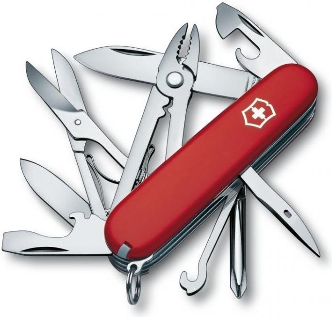 

Туристический нож Victorinox Deluxe Tinker 17 функций карт. коробка красный [1.4723], Deluxe Tinker 17 функций карт. коробка