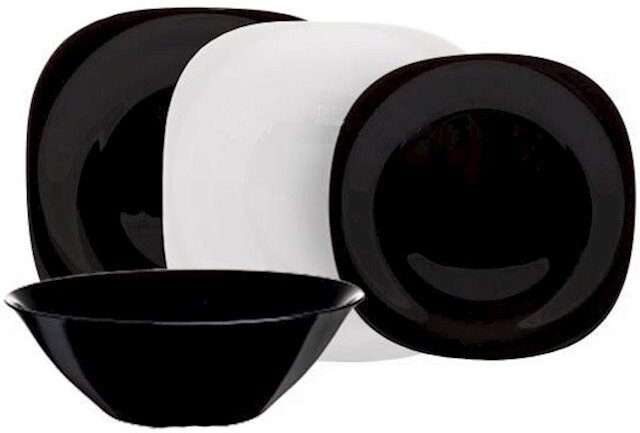 

Набор тарелок Luminarc Carine Black/White N1491 (19шт), Набор столовой посуды Luminarc Carine 19 предметов N1491 Black/White