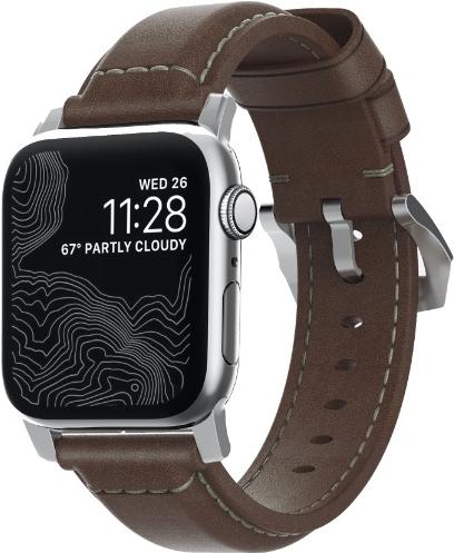 

Сменный ремешок Nomad Traditional Strap для Apple Watch 44mm/42mm черный/темно-коричневый [NM1A4RST00], Traditional Strap для Apple Watch 44mm/42mm