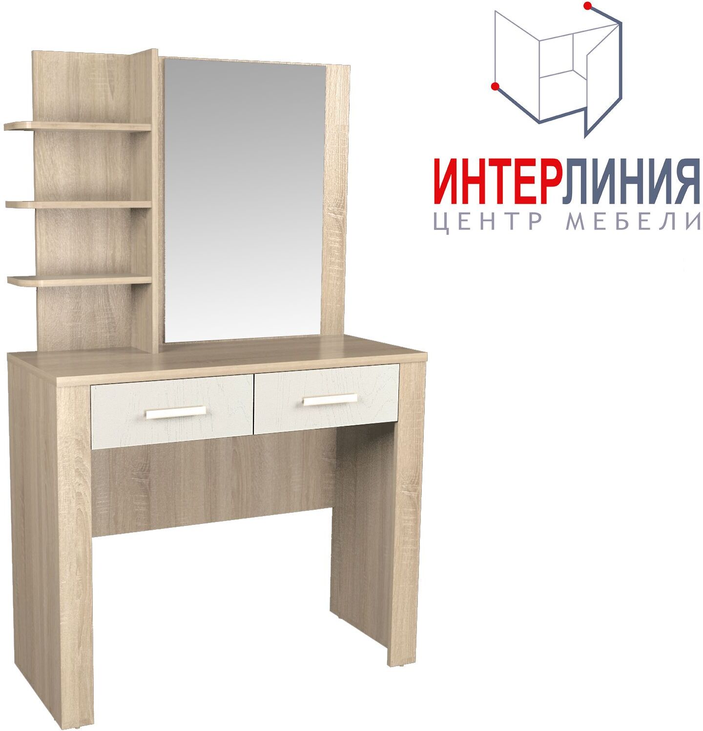 

Туалетный столик Интерлиния Коламбия КЛ-16 дуб сонома/дуб белый