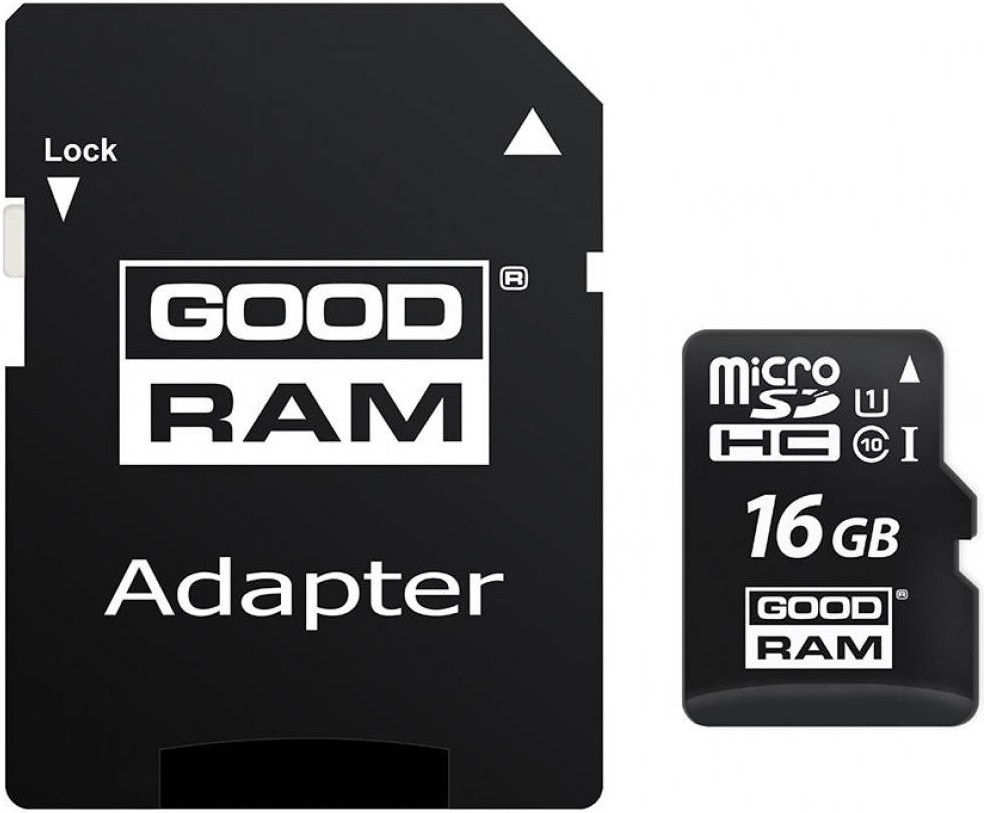 

Карта памяти GOODRAM M1AA microSDHC M1AA-0160R12 16GB (с адаптером), Карта памяти GOODRAM microSDHC Class 10 UHS-I 16GB + адаптер M1AA-0160R12