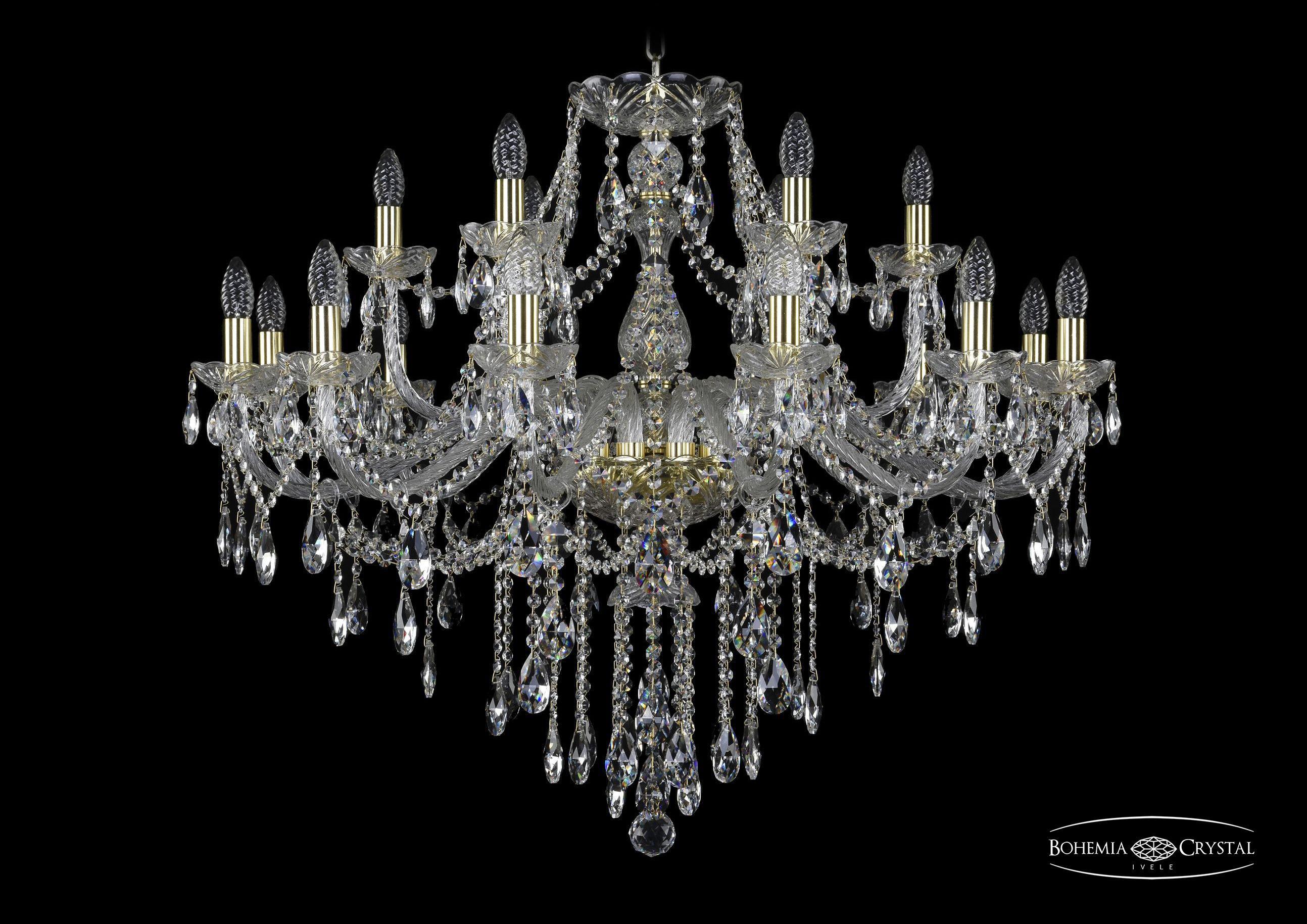 

Подвесная люстра Bohemia Ivele Crystal 1415/12+6/360/G