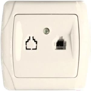 

Розетка EKF Мадрид-1 RJ-45 бежевый, Мадрид-1 RJ-45