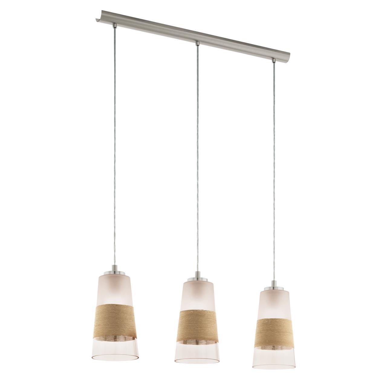 

Потолочный подвесной светильник EGLO Подвес BURNHAM, 3x60W (E27), L840, B150, H1100, сталь, никель матовый/рогожка, cтекло, натуральный, [49152], Подвес BURNHAM, 3x60W (E27), L840, B150, H1100, сталь, никель матовый/рогожка, cтекло, натуральный,