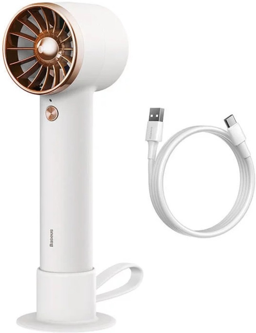 

Портативный вентилятор Baseus Flyer Turbine Handheld Fan High Capacity White (ACFX010102), Портативный вентилятор Baseus ACFX010102 Flyer Turbine Handheld Fan High Capacity (аккумулятор 4000 мА/ч), интерфейс Type-C, (BS-HF002) White