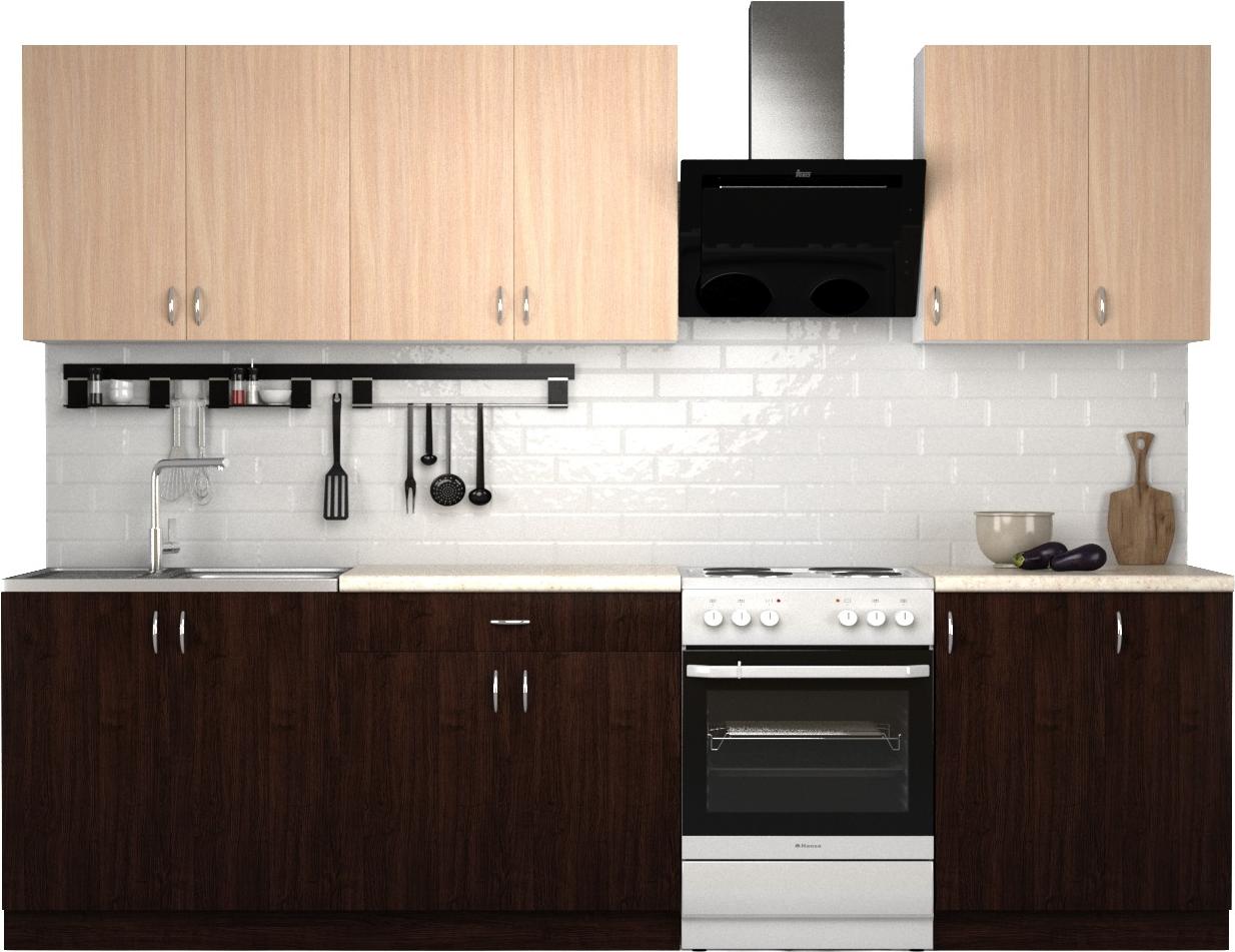 

Кухонная гарнитура Сивирин-Компани Клео лайт 2.3 венге/дуб молочный, Готовая кухня Сивирин-Компани Клео лайт 2.3 венге/дуб молочный