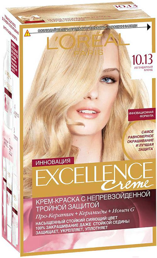 

Крем-краска для волос L'Oreal Paris Color Excellence 10.13 (легендарный блонд), Color Excellence 10.13