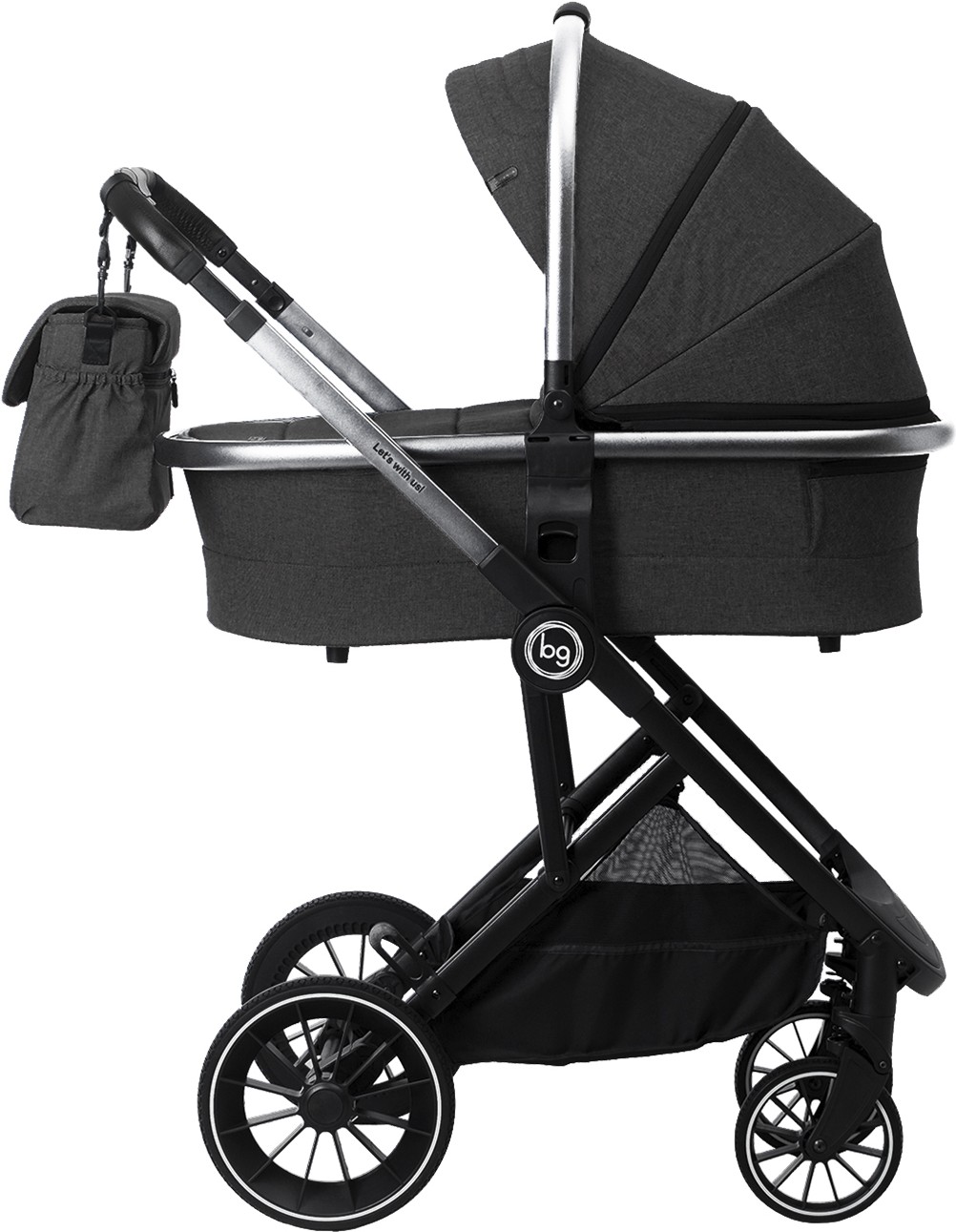

Детская коляска Bubago LIRA BG 302-SB 2 в 1 Dark/Gray рама Silver/Black