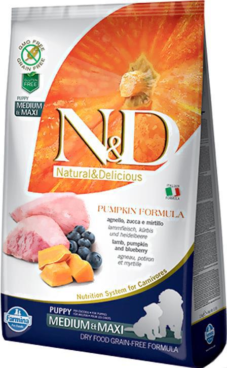 

Корм для собак Farmina ND Grain Free Pumpkin Lamb Blueberry Puppy Medium Maxi 12кг, ND Grain Free Pumpkin Lamb Blueberry Puppy Medium Maxi 12кг