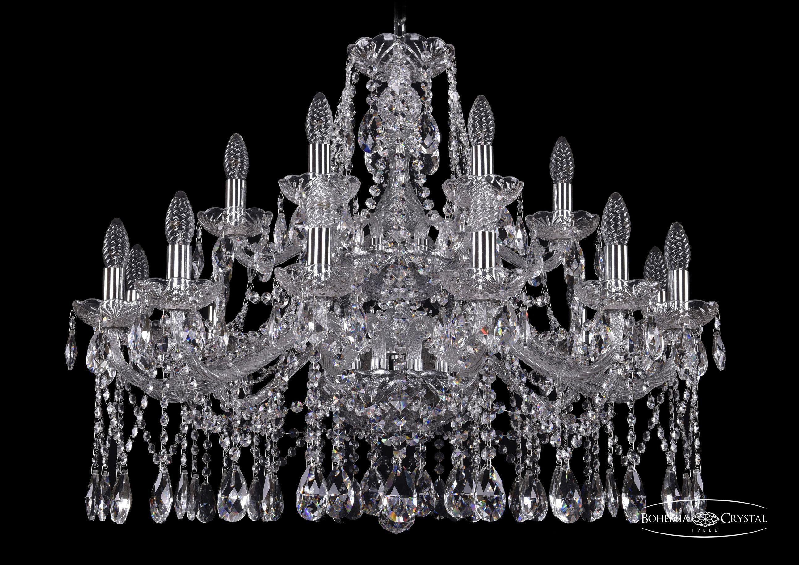 

Подвесная люстра Bohemia Ivele Crystal 1413/12+6/300/2d/Ni
