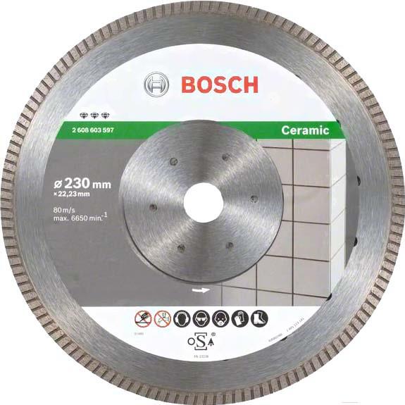 

Алмазный диск Bosch Best for Ceramic Extraclean Turbo 230x22.23mm [2.608.603.597], Алмазный диск Bosch Best for Ceramic Extraclean Turbo 230x22.23mm 2.608.603.597