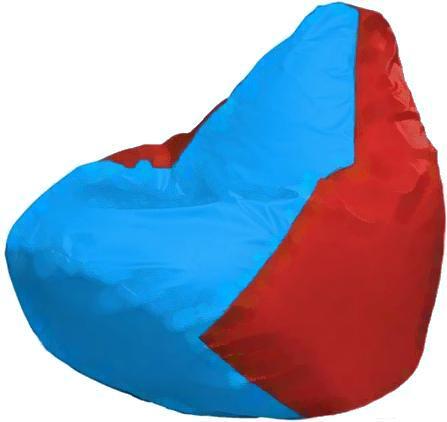 

Кресло-мешок Flagman Груша Макси голубой/красный [Г2.1-279], Бескаркасное кресло Flagman Груша Макси Г2.1-279 голубой/красный