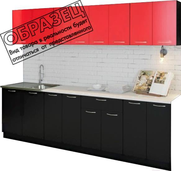 

Готовая кухня Артём-Мебель Лана без стекла ДСП 2.6м красный/черный