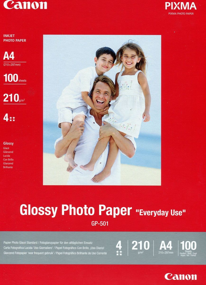 

Фотобумага Canon GP-501 Photo Paper Glossy A4 (0775B001), Фотобумага Canon GP-501 A4 100 sheets 0775B001