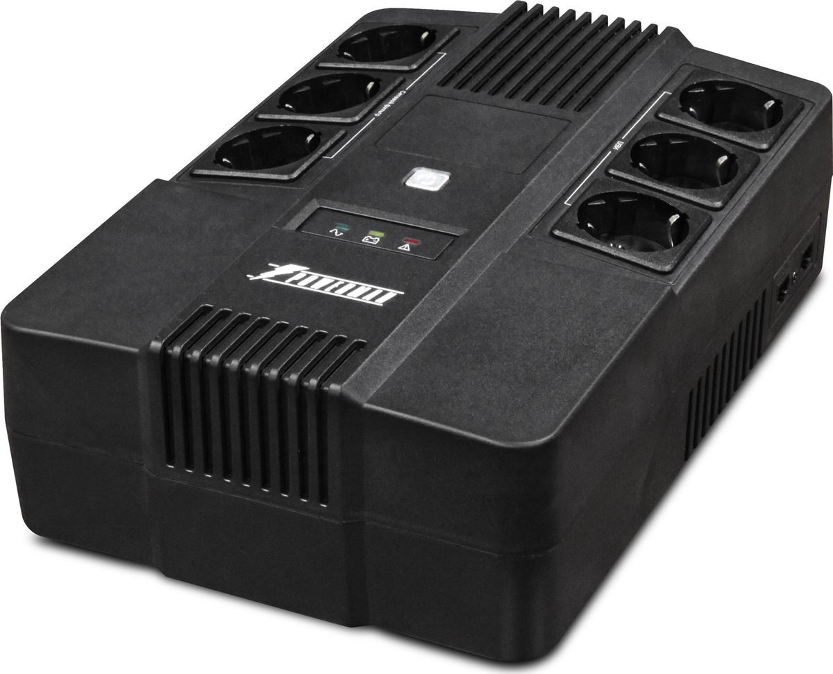 

Источник бесперебойного питания Powerman Brick 600 600ВА/360Вт [6120043], Источник бесперебойного питания Powerman Brick 600 600VA