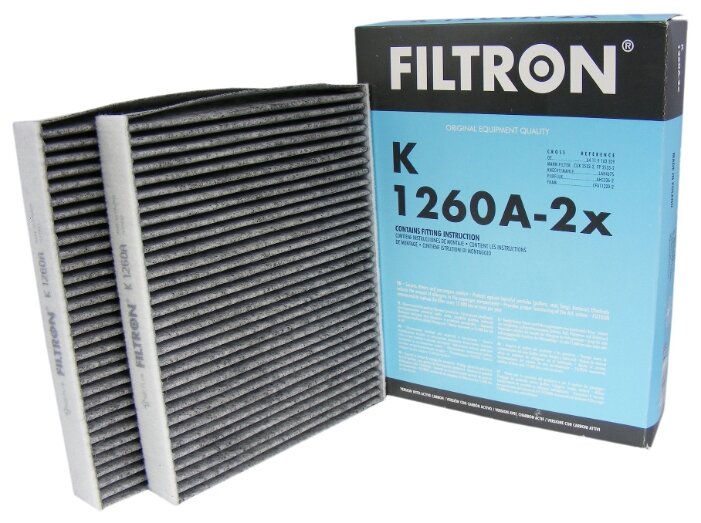 

Салонный фильтр Filtron K1260A-2x (угольный, 2шт), K1260A-2x (угольный, 2шт)