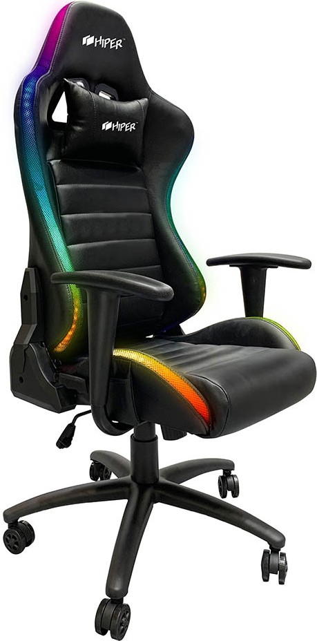 

Офисное кресло Hiper HGS-102 c RGB подсветкой черный [HGS-102 BLK], Кресло компьютерное Hiper HGS-102