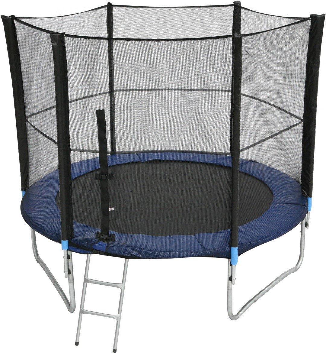 

Батут Bebon Sports 8 ft-244 см с защитной сеткой и лестницей [08342S2YL], Батут Bebon Sports 8ft outside (синий/черный)
