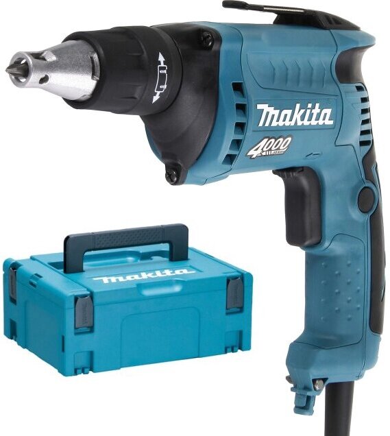 

Шуруповерт Makita FS 4000 JX2 в кейсе + набор бит S4000JX2, Электродрель Makita Шуруповерт FS 4000 JX2 в кейсе + набор бит (570 Вт, патрон внутр. шестигр. 1/4, 16 Нм, до 6 мм) FS4000JX2