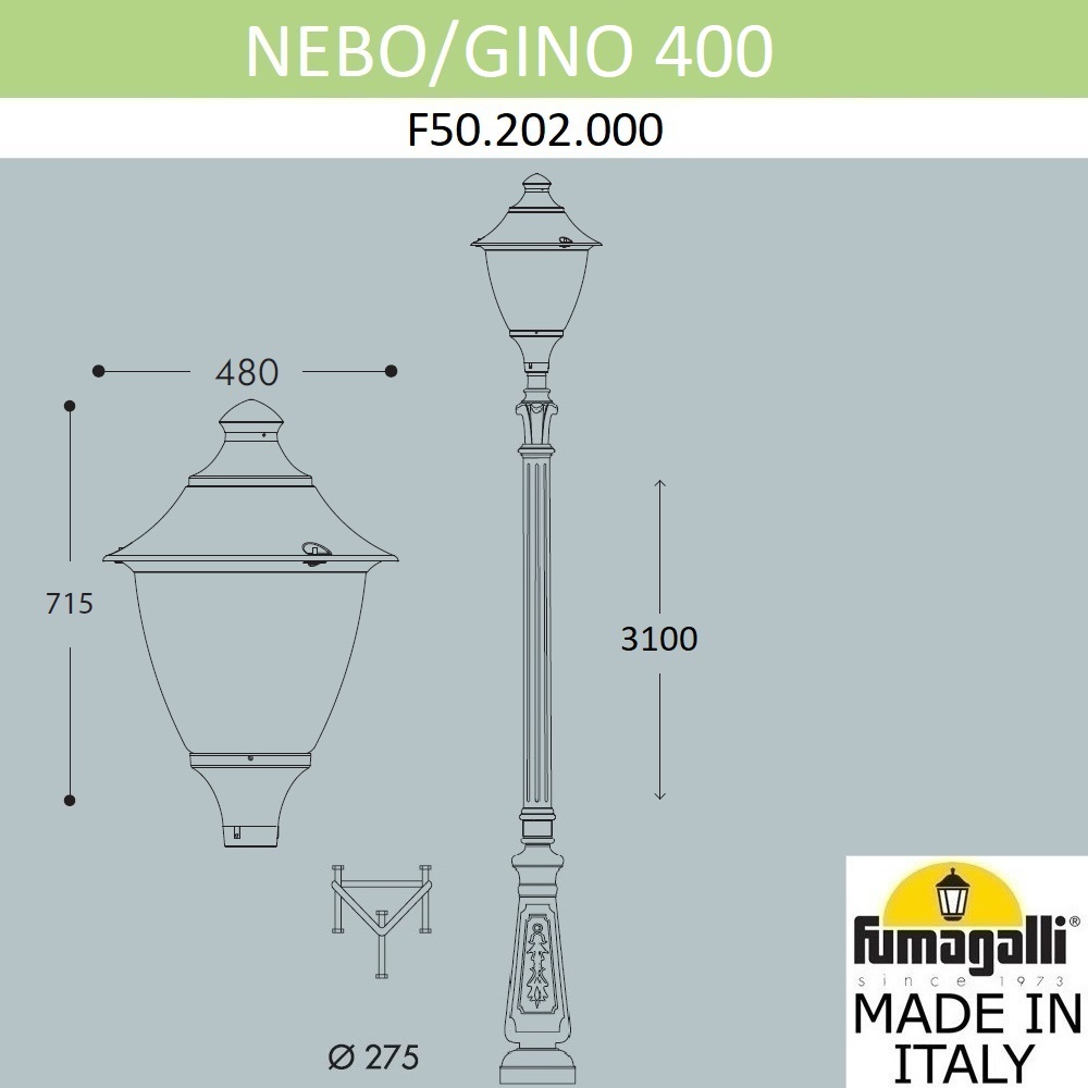 

Фонарь уличный Fumagalli F50.202.000.AXE27