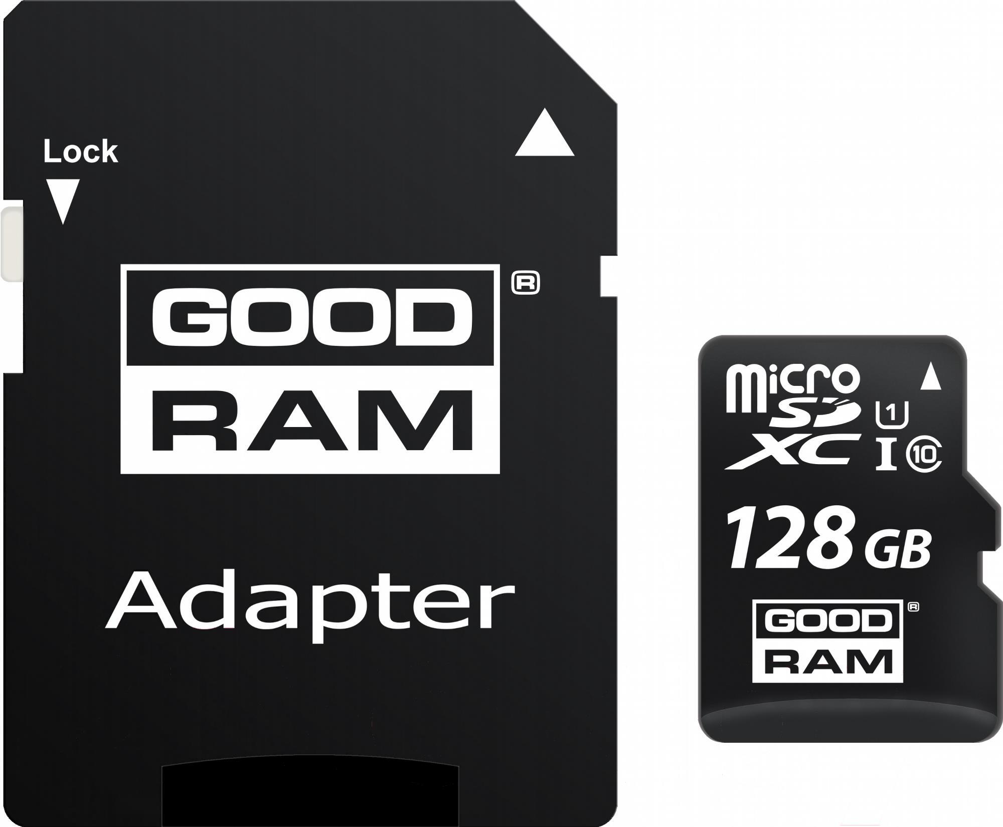 

Карта памяти GOODRAM 128GB microSD Class 10 UHS I + adapter [M1AA-1280R12], Карта памяти GOODRAM 128GB microSD Class 10 UHS I + adapter M1AA-1280R12