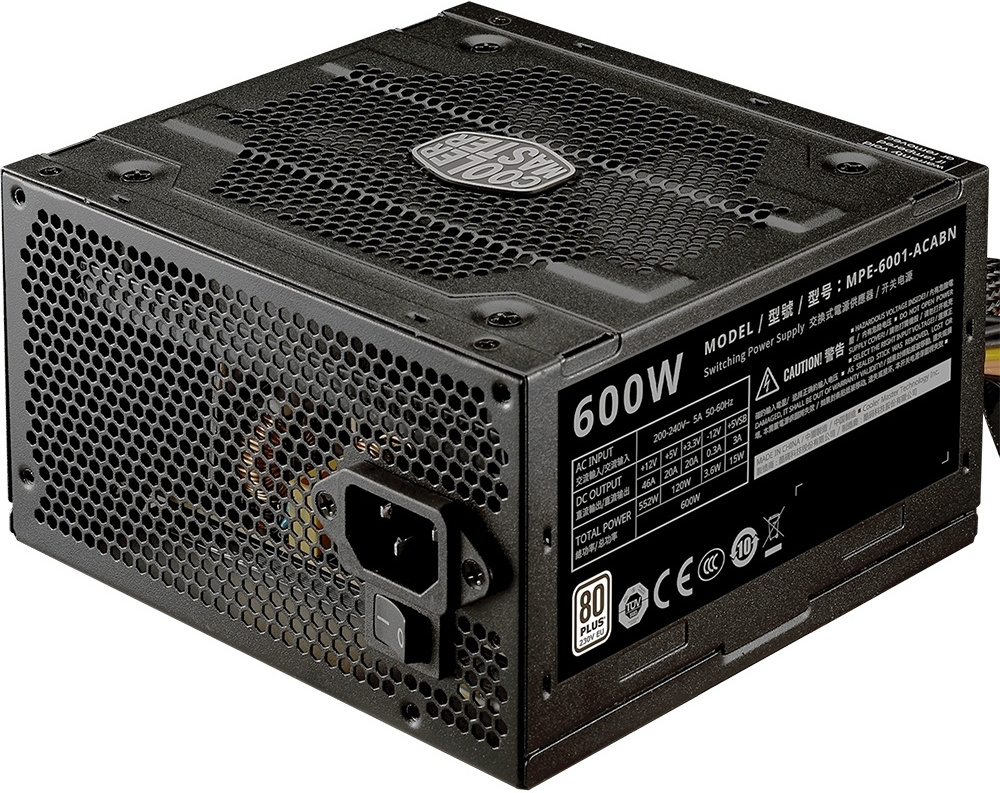 

Блок питания Cooler Master ATX 600W [MPE-6001-ACABN-EU], Блок питания для компьютеров Cooler Master ATX 600W MPE-6001-ACABN-EU