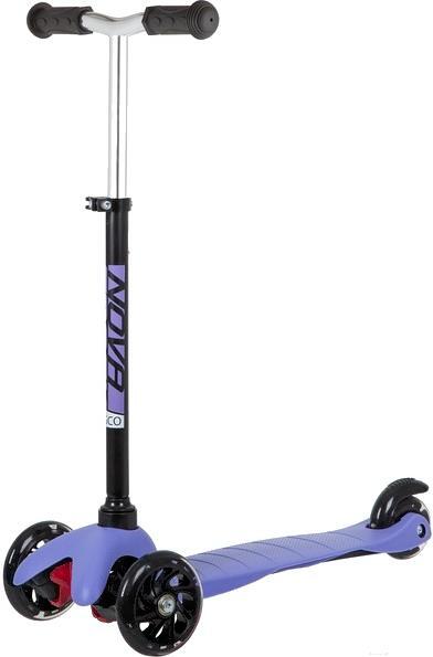 

Самокат Novatrack Кикборд 141005 фиолетовый, Самокат Novatrack Disco-Kids Basic 120H.DISCOKIDS.BVL20 (черный/фиолетовый)