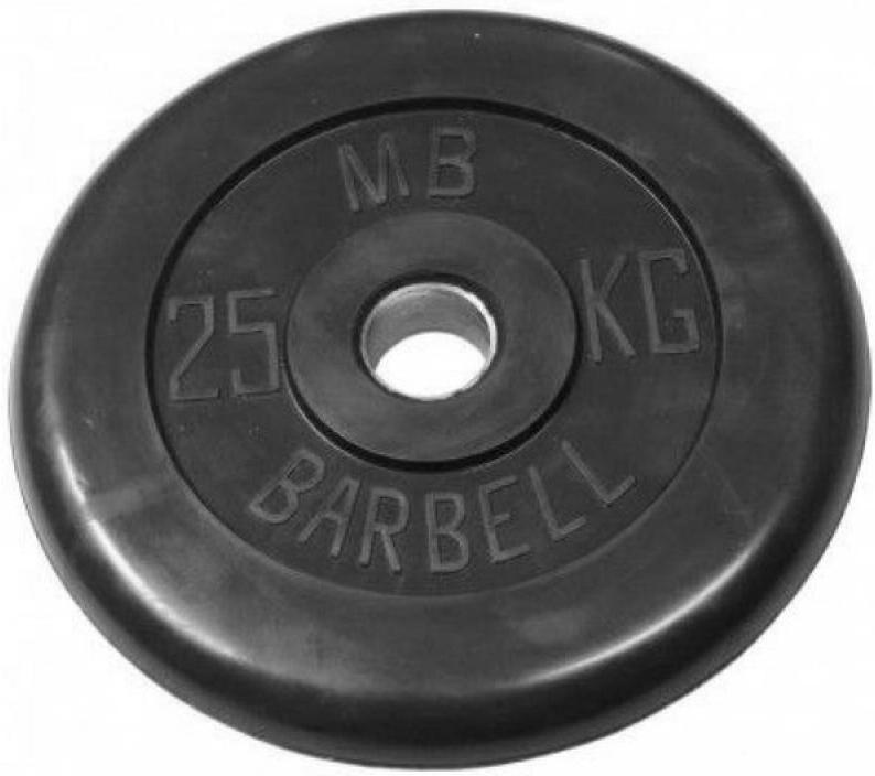 

Диск для штанги MB Barbell d51мм 25 кг черный, d51мм 25кг