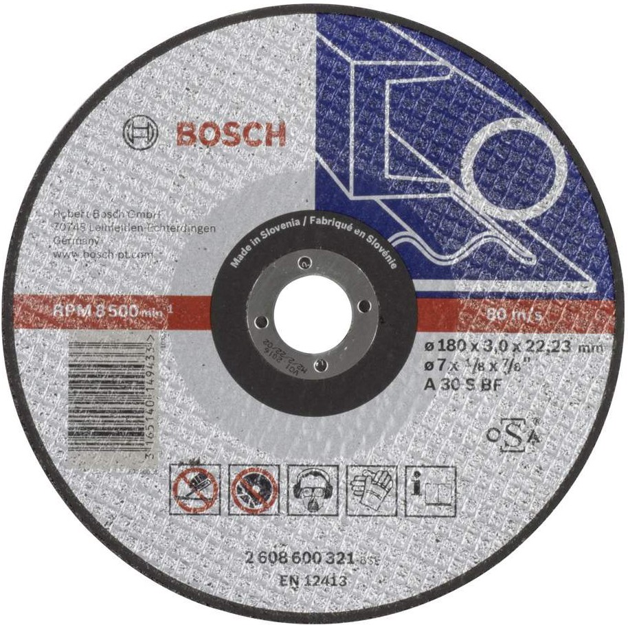 

Отрезной круг Bosch 180Х3 ММ [2.608.600.321], Отрезной круг Bosch 2.608.600.321