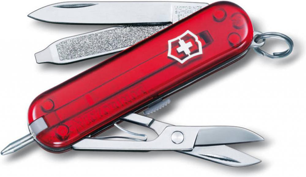 

Туристический нож Victorinox Signature 7 функций красный полупрозрачный [0.6225.T], Signature 7 функций