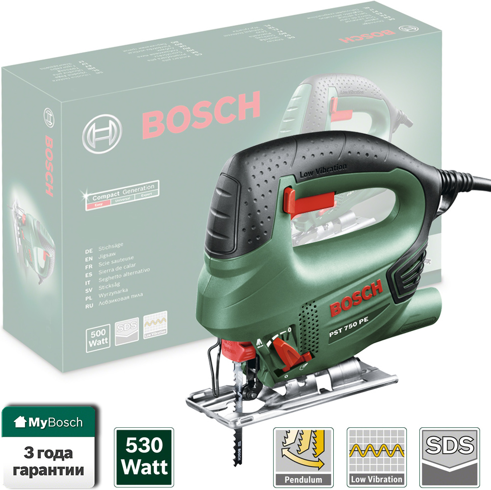 

Электролобзик Bosch PST 750 PE (0.603.3A0.521), Электролобзик Bosch PST 750 PE (06033A0521)