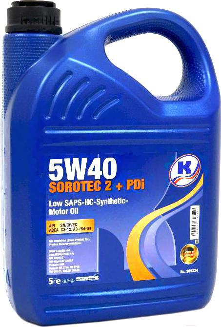 

Моторное масло Kuttenkeuler Sorotec 2 +PDi 5W40 5л [309224], Sorotec 2 +PDi 5W40 5л