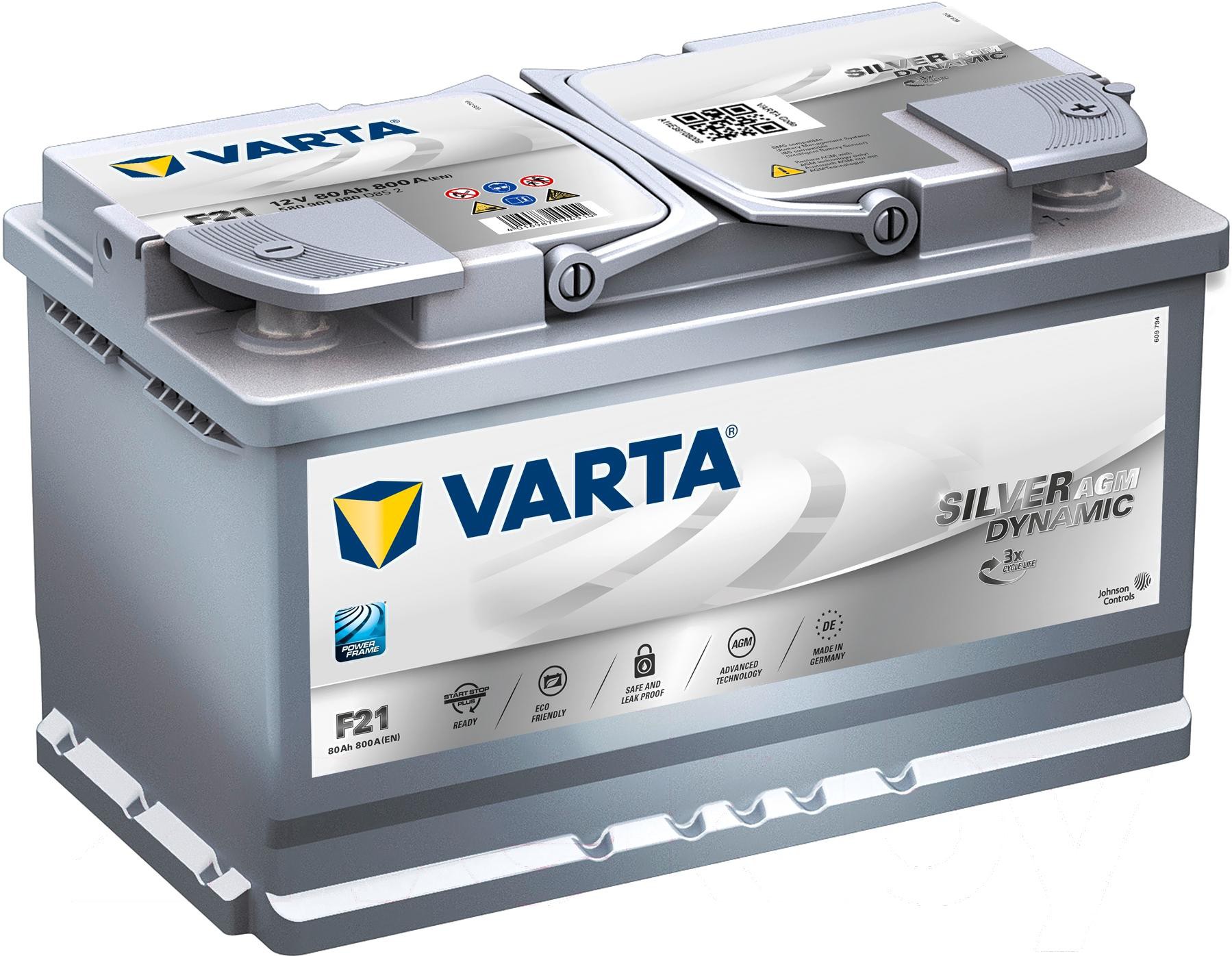 

Автомобильный аккумулятор Varta Silver Dynamic AGM / 580901080 (80 А/ч), Аккумулятор Varta Silver Dynamic AGM 80 А/ч 580901080