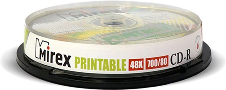 

Оптический диск Mirex CD-R 700 Mb 48х Cake Box 10 Ink Printable [201458], Оптический диск Mirex CD-R 700 Mb 48х Cake Box 10 Ink Printable 201458