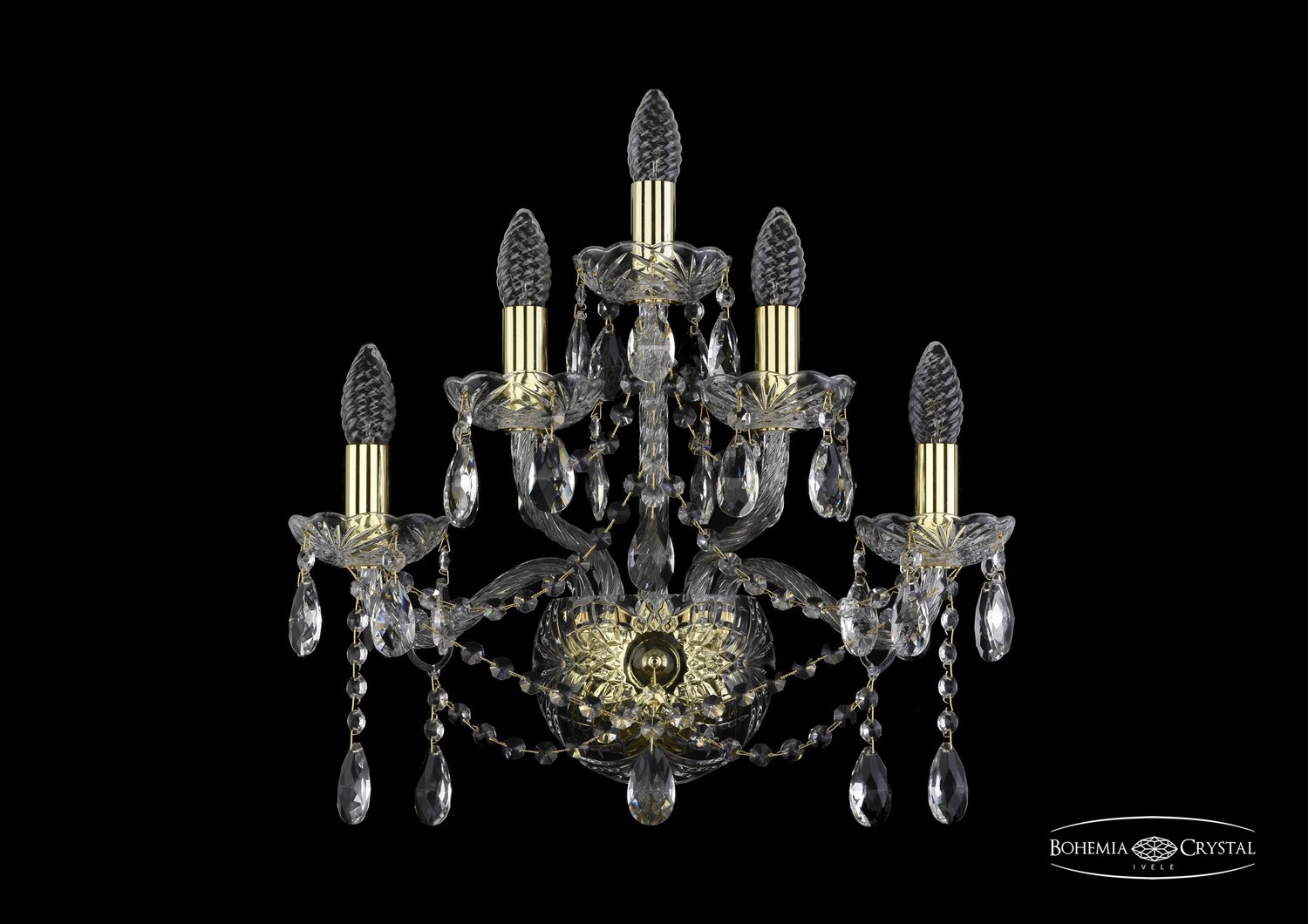 

Подвесная люстра Bohemia Ivele Crystal 1413B/2+2+1/165/G, Бра Bohemia Ivele Crystal 1413B/2+2+1/165/G