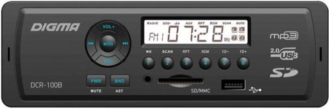 

USB-магнитола Digma DCR-100B, DCR-100B 24 Вольта