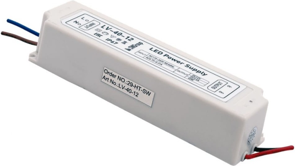 

SWG Блок Питания для ленты IP 67 пластик 40 W, 12V [LV-40-12], Блок питания SWG Блок Питания для ленты IP 67 пластик 40 W, 12V LV-40-12