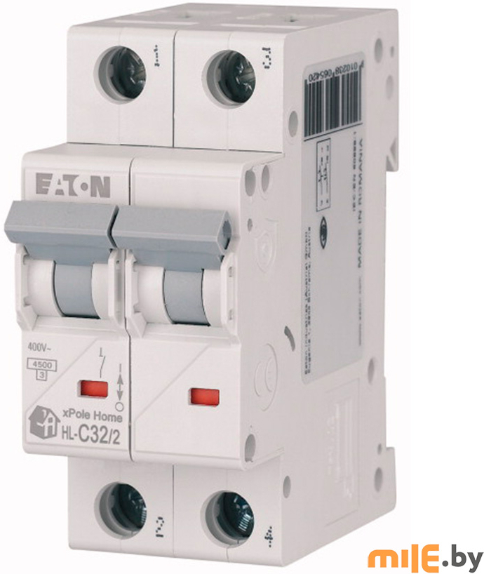 

Автоматический выключатель Eaton HL-C32/2 2P 32A C 4.5kA 2M (194774)